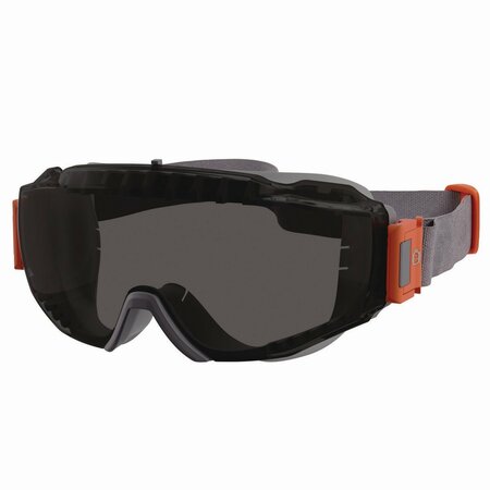 ERGODYNE Skullerz MODI OTG Anti-Scratch and Enhanced Anti-Fog Safety Goggles with Neoprene Strap, Smoke Lens 60303